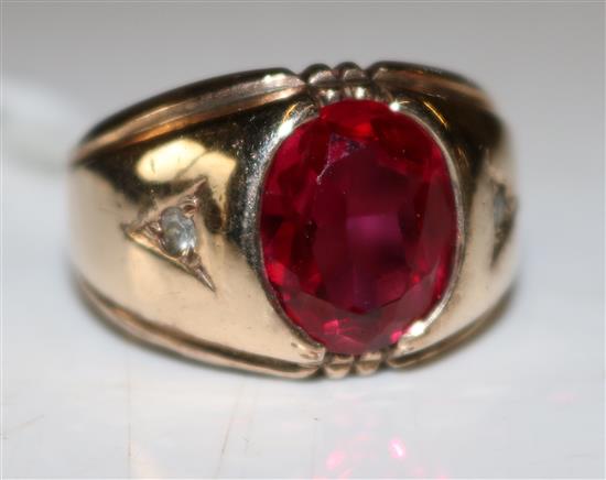 Synthetic ruby ring